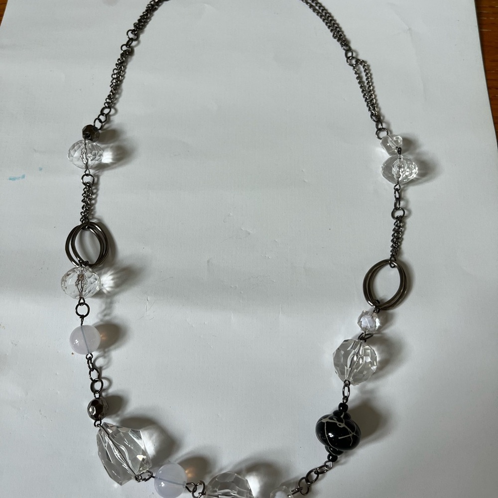 Elegant Silver and Black Necklace